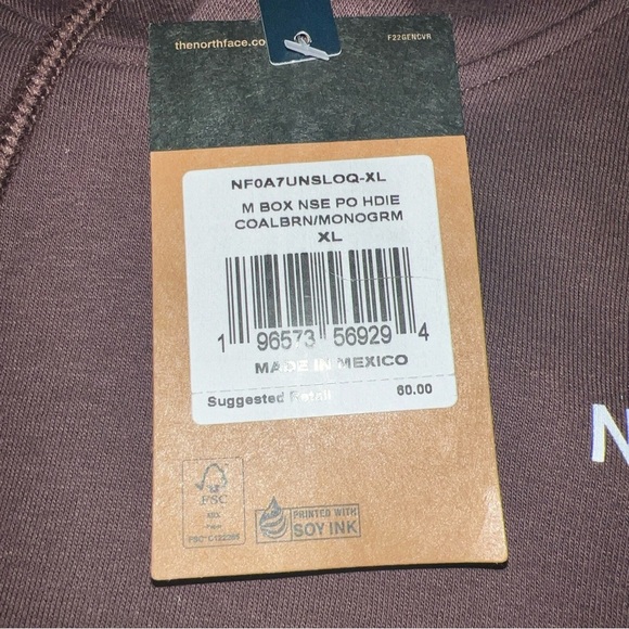 NWT Men's The North Face Color Coal Brown Size XL (L) - Picture 2 of 7